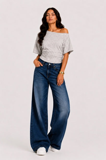 Silver Off Shoulder Top