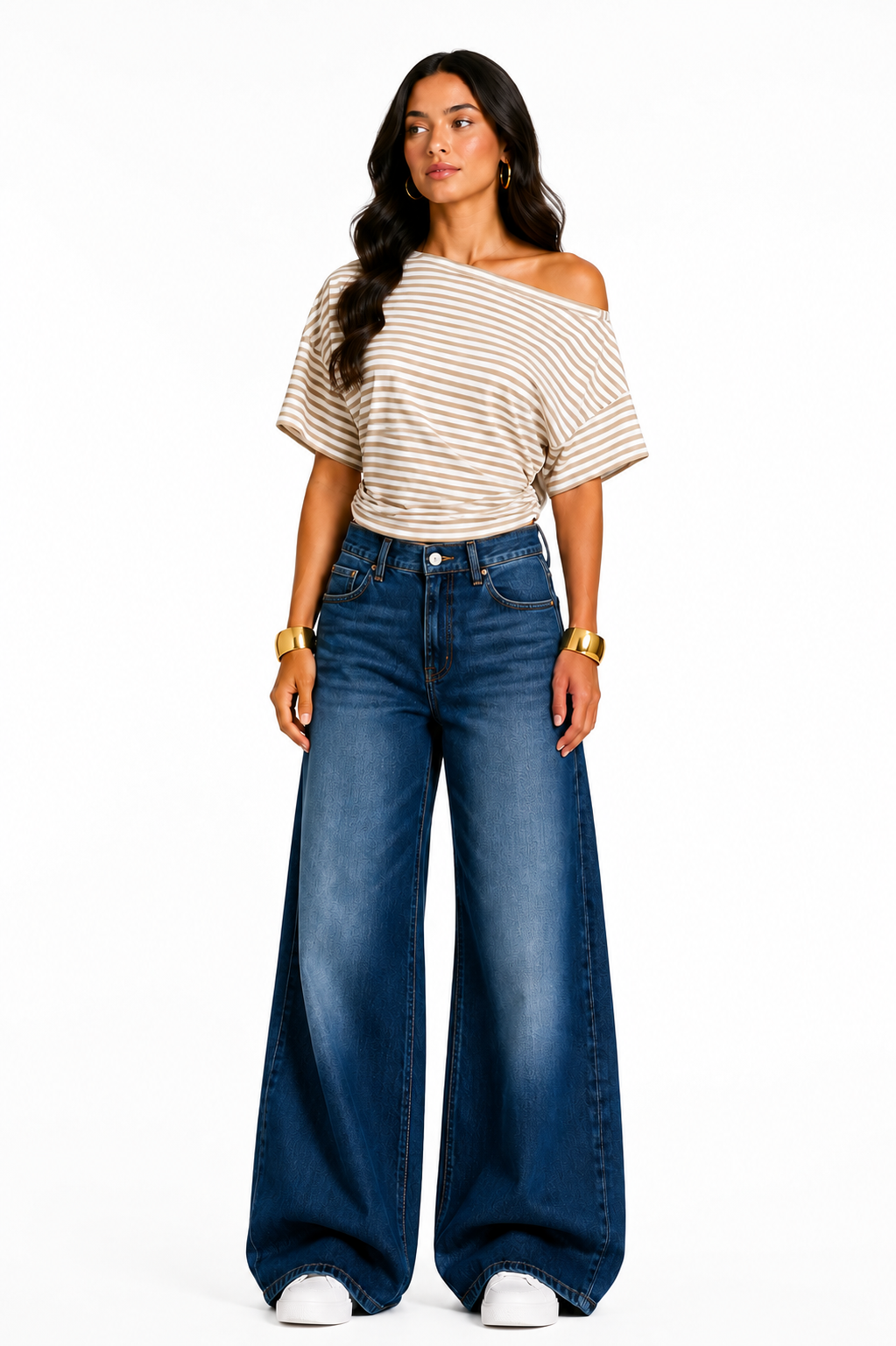 Beige Off Shoulder Top