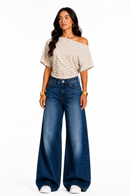 Beige Off Shoulder Top