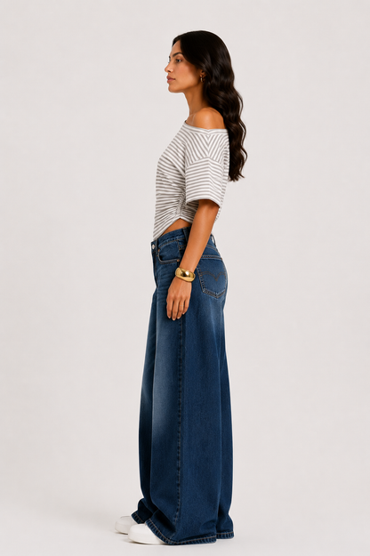 Silver Off Shoulder Top