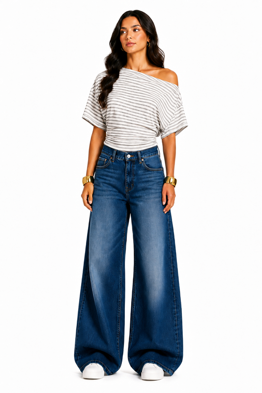 Silver Off Shoulder Top