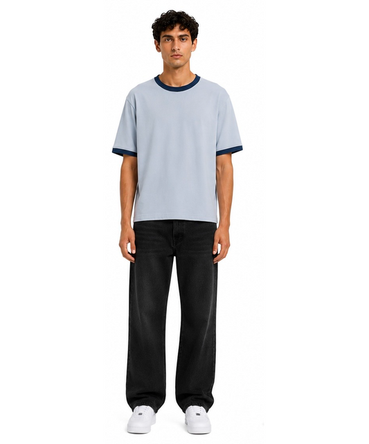 Contrast Collar Round T-Shirt