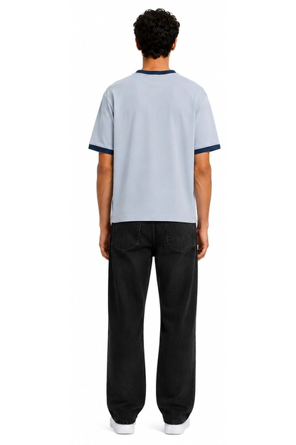 Contrast Collar Round T-Shirt