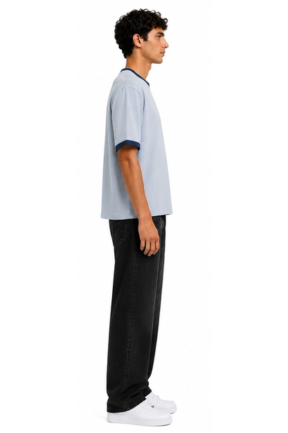 Contrast Collar Round T-Shirt